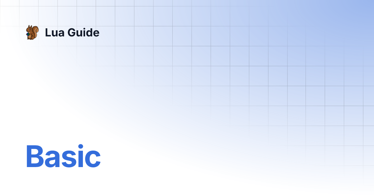 Basic | Lua Guide